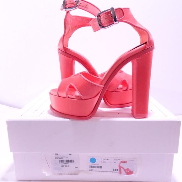 Alexander McQueen Apricot Butterfly Platform  Sandals Pumps 37.5 NWT 1,985 IRRG - Picture 14 of 14